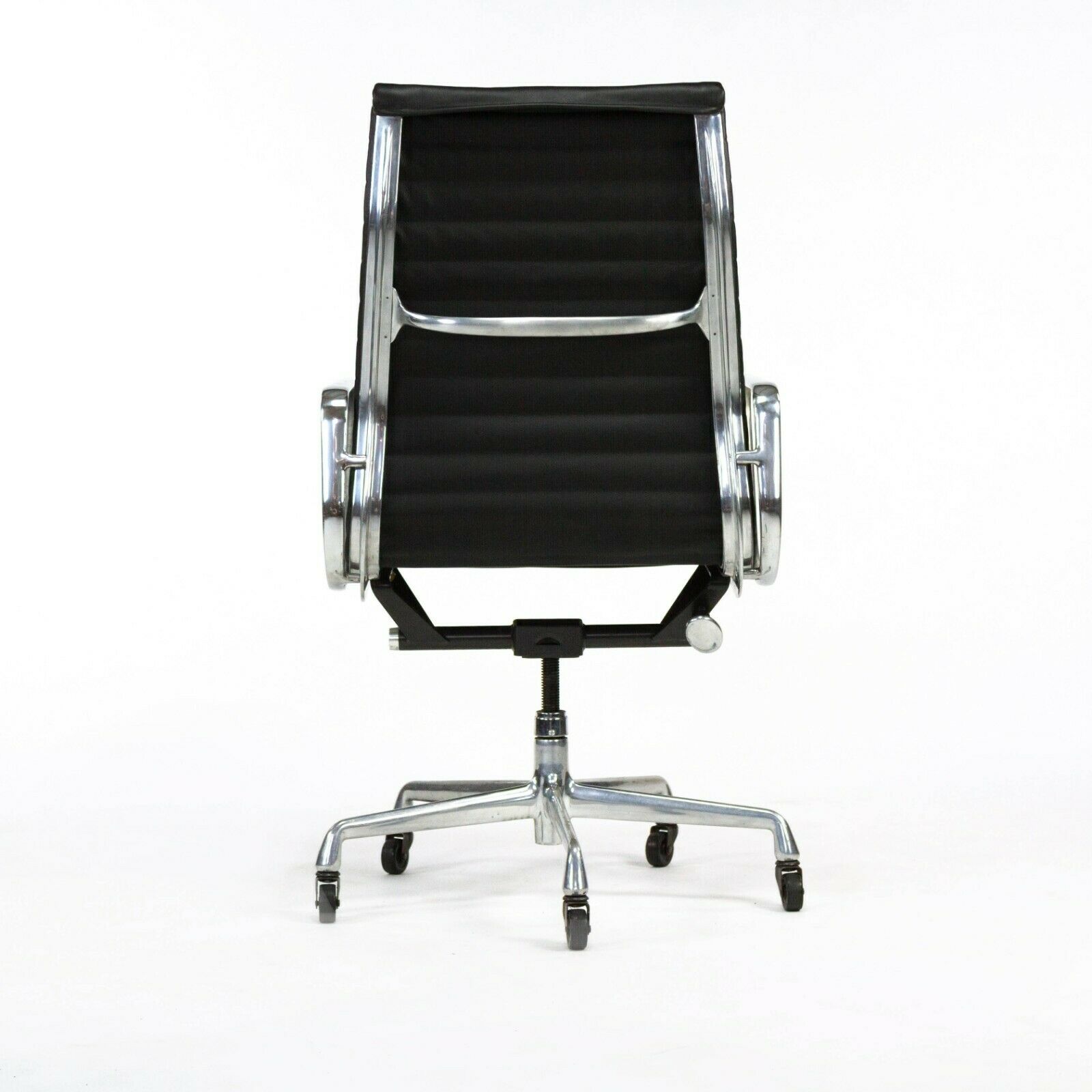 SOLD 2010s Herman Miller Eames Aluminum Group Executive Desk Chair in Black Leather