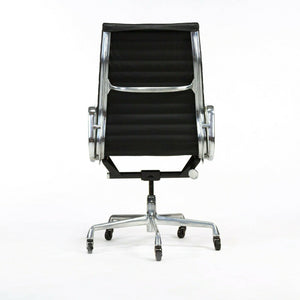 SOLD 2010s Herman Miller Eames Aluminum Group Executive Desk Chair in Black Leather