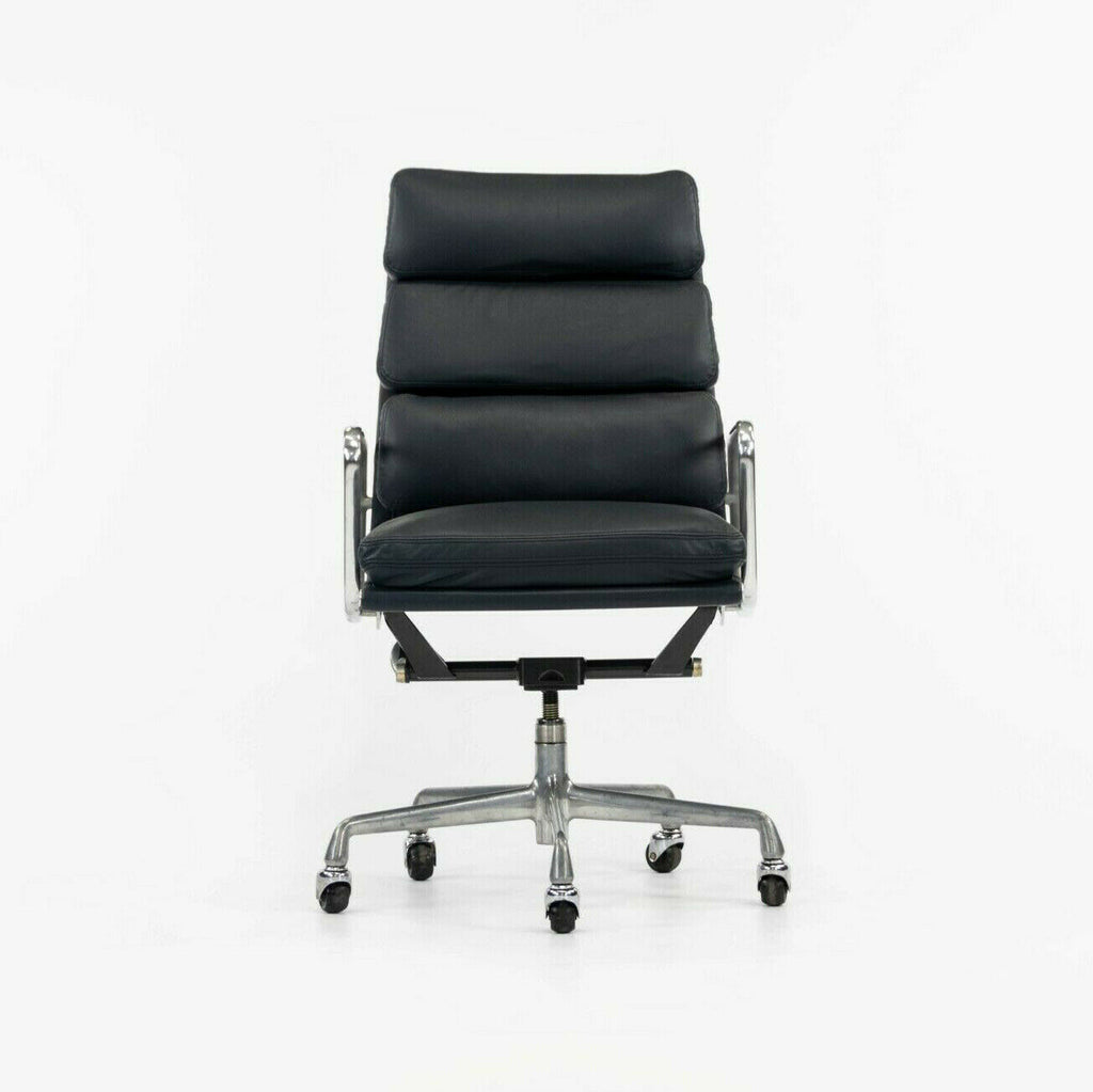 SOLD 1990s Herman Miller Eames Aluminum Group Soft Pad Executive Desk Chair in Navy Blue