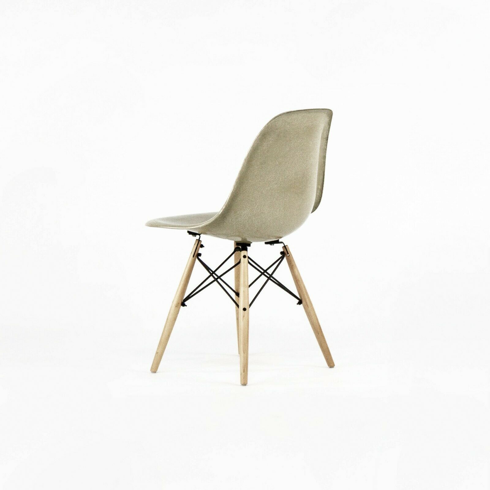 SOLD 2010s Eames Modernica Case Study Celery Fiberglass Side Shell Chair with Dowel Base