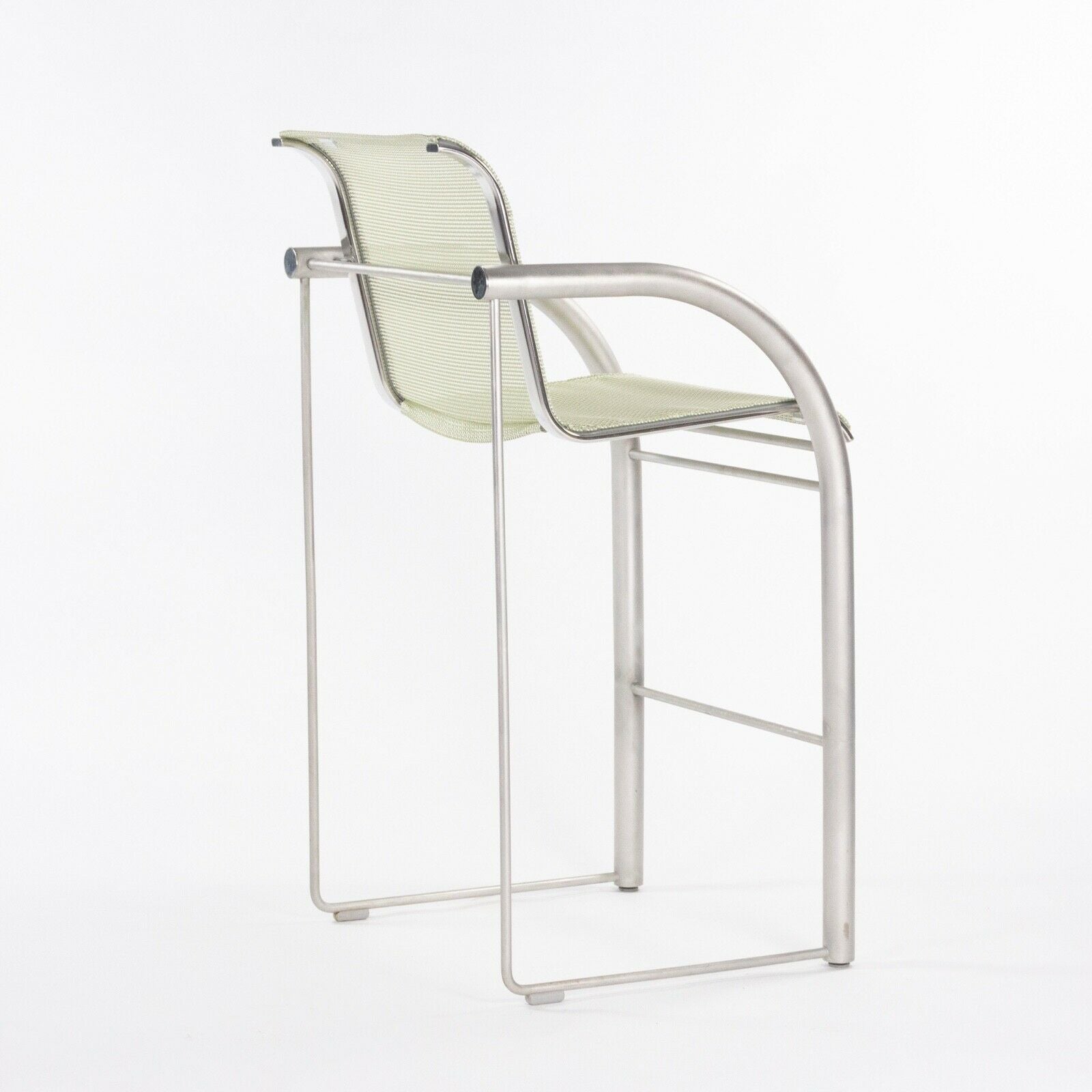 SOLD Prototype Richard Schultz 2002 Collection Stainless Bar Stool with Outdoor Mesh
