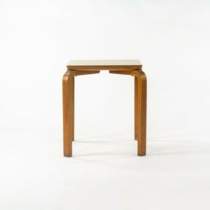 1950s Thonet Bent Birch Wood and Wood Grain Square Laminate Side / End Table