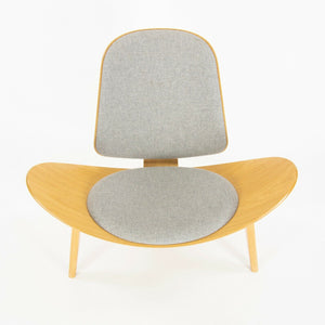 SOLD Pair of Hans Wegner Carl Hansen Denmark CH07 Shell Lounge Chairs Lacquered Oak