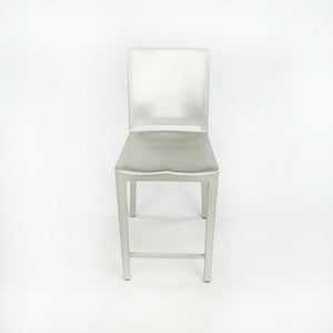 2010s Pair of Philippe Starck Emeco Hudson Counter Stool with Brushed Aluminum Finish.