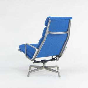 SOLD Herman Miller Eames Aluminum Group Executive Soft Pad Lounge Chair Blue Fabric