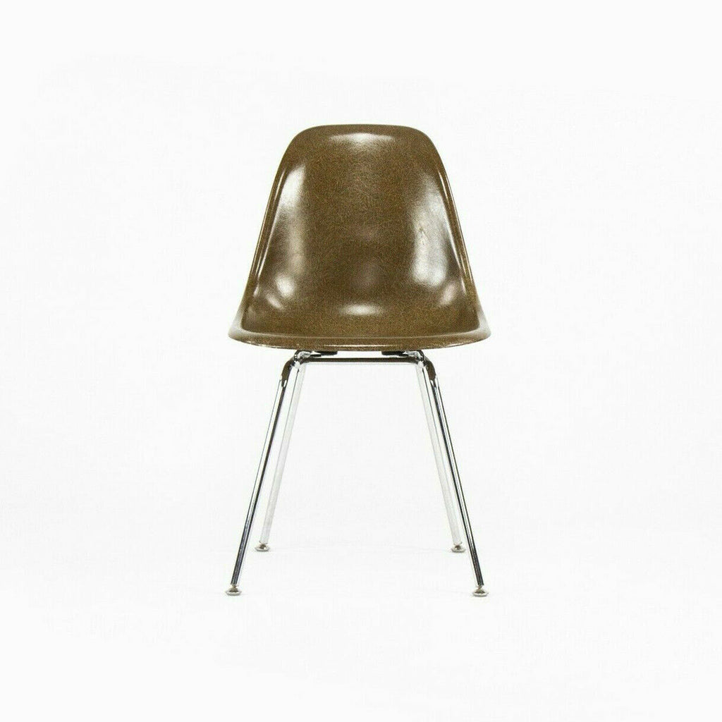 SOLD 2010s Eames Modernica Case Study Pumpernickel Fiberglass Side Shell Chair with H-Base