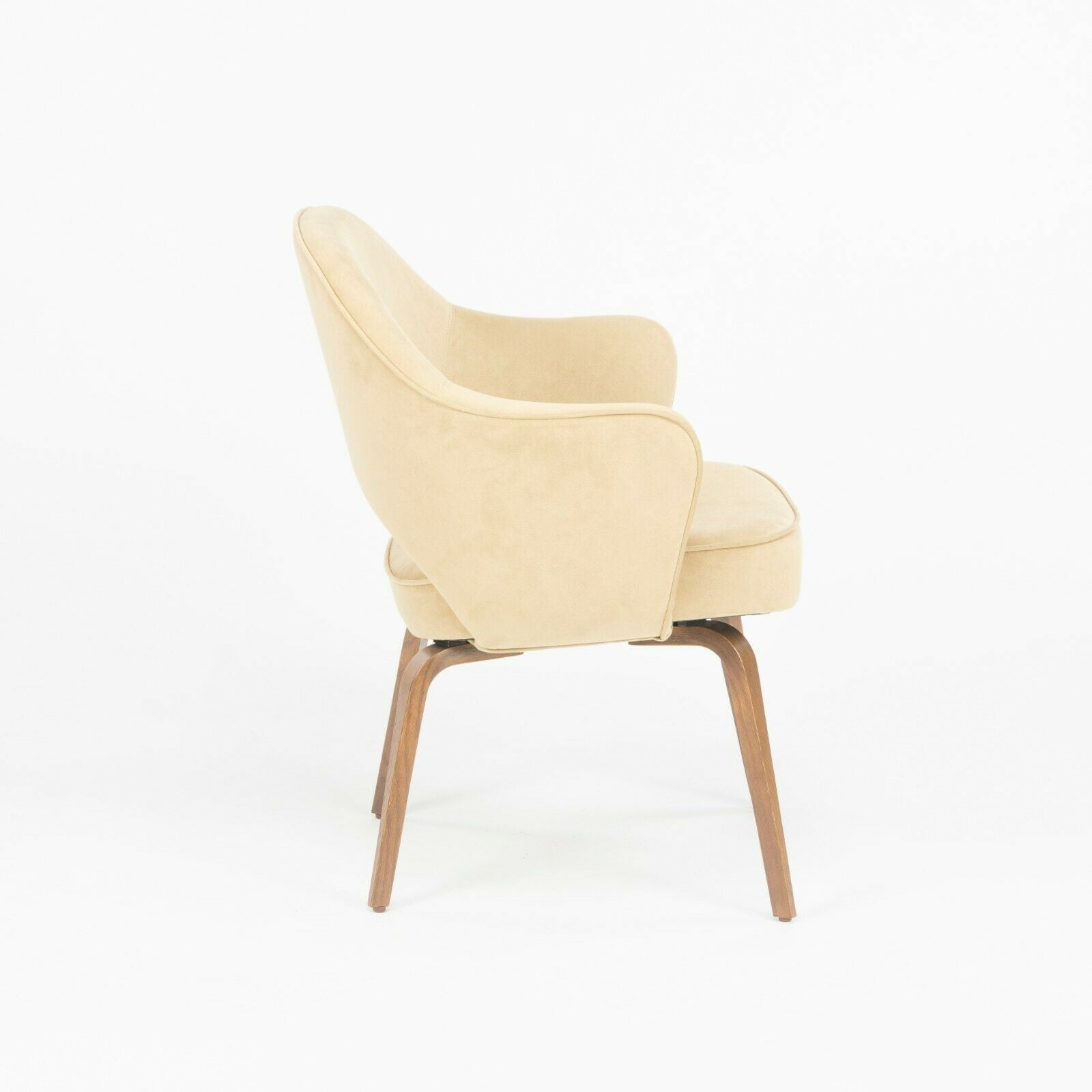 SOLD Eero Saarinen for Knoll 2020 Executive Arm Chair with Tan Suede & Wood Legs