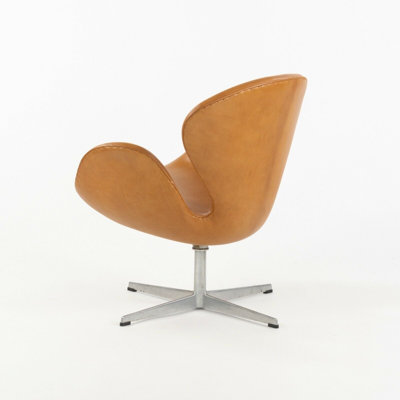 SOLD 1960s Arne Jacobson for Fritz Hansen Swan Chairs in Cognac Leather