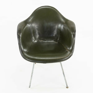 1959 Herman Miller Eames DAX Fiberglass Arm Shell Chair with Green Removable Pad