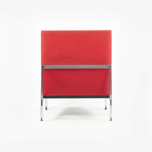 SOLD 1950s Florence Knoll Associates Parallel Bar Lounge Chair Original Red Fabric