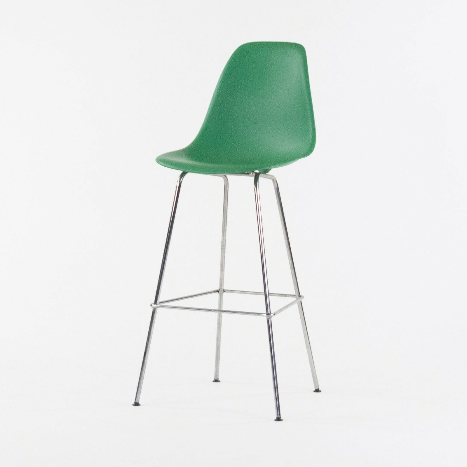 SOLD Ray and Charles Eames Herman Miller Molded Shell Bar Stool Chair Kelly Green