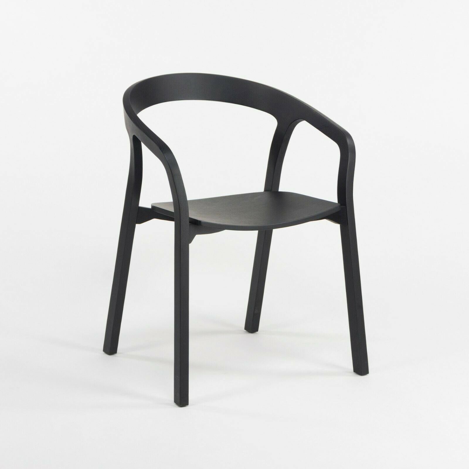 SOLD Pair Nitzan Cohen for Mattiazzi He Said/She Said MC1 Chairs Solid Black Ash Wood