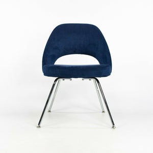 2015 Eero Saarinen for Knoll Armless Executive Blue Suede Side Chair 2x Available
