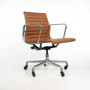 SOLD 2010s Herman Miller Eames Aluminum Group Management Desk Chair in Cognac Leather