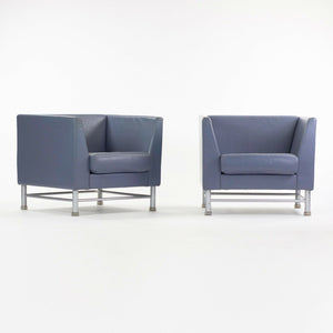 Ettore Sottsass for Knoll Eastside Lounge Chairs Memphis Italy Blue from O'Hare Executive Lounge