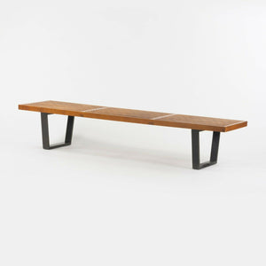 1950s George Nelson Herman Miller 72.5 inch 4692 Slatted Platform Bench in Birch