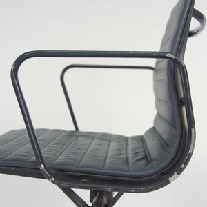 SOLD 1999 Herman Miller Eames Aluminum Group Management Desk Chair in Blue Leather