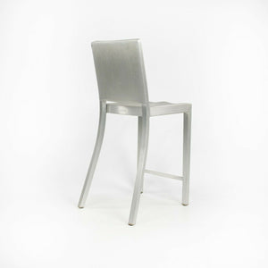 SOLD 2010s Pair of Philippe Starck Emeco Hudson Counter Stool with Brushed Aluminum Finish.