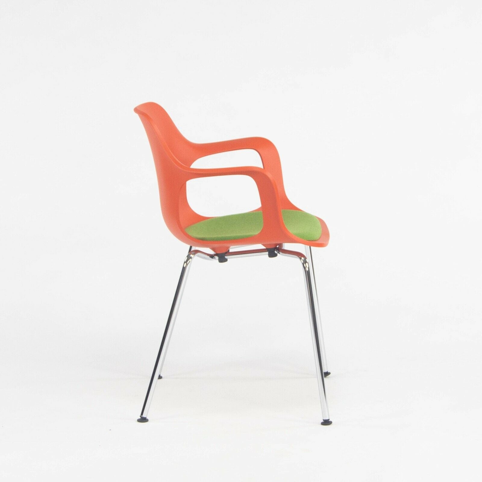 2018 Jasper Morrison Hal Tube Stacking Armchair by Vitra in Orange and Chrome