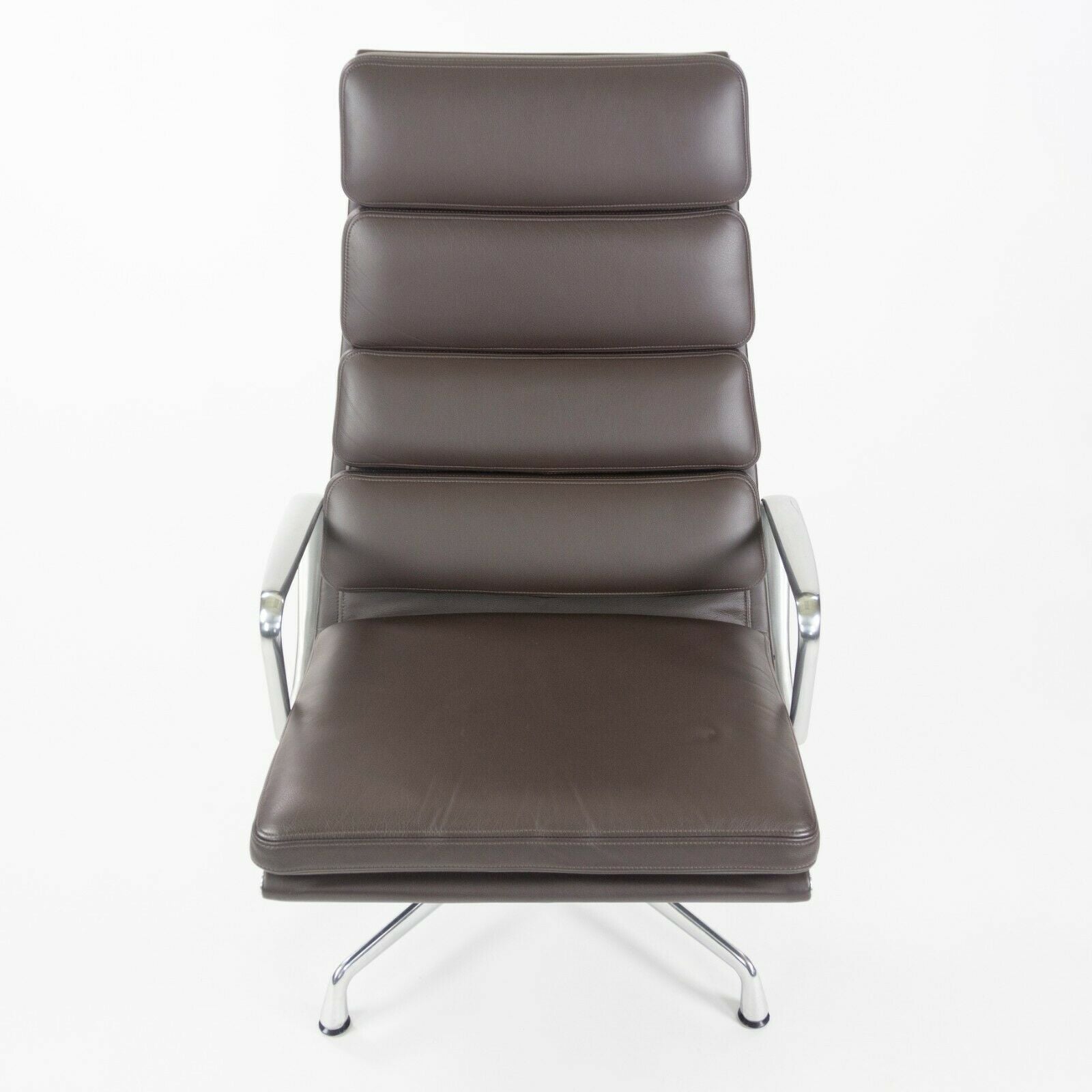 SOLD 2014 Eames Herman Miller Espresso MCL Soft Pad Aluminum Group Lounge Chair 4-Pad