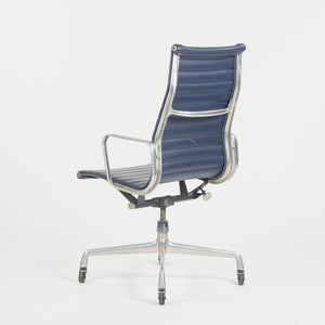 SOLD 1970s Navy Blue Eames Herman Miller Tall Aluminum Group Executive Desk Chair