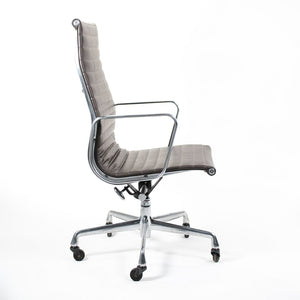 SOLD 2010s Herman Miller Eames Aluminum Group Executive High Back Desk Chair by Charles and Ray Eames for Herman Miller in Brown Leather