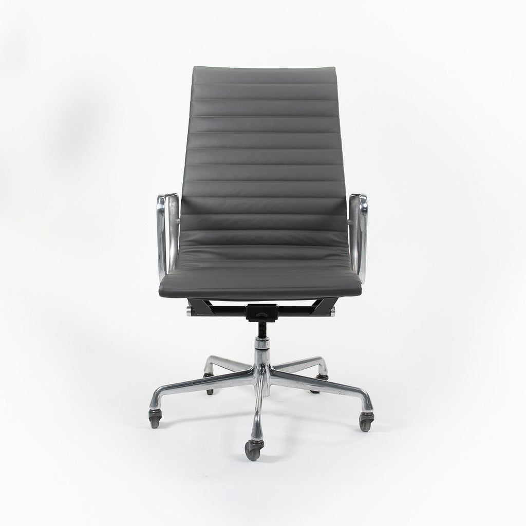 SOLD 2010s Eames Aluminum Group Executive Chair by Charles and Ray Eames for Herman Miller in Gray Leather