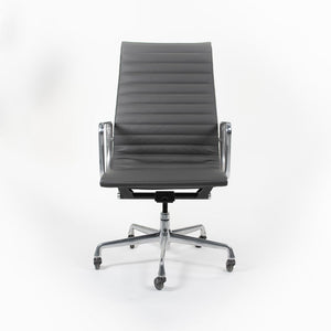 SOLD 2010s Eames Aluminum Group Executive Chair by Charles and Ray Eames for Herman Miller in Gray Leather