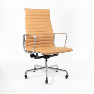 SOLD 2010s Eames Aluminum Group Executive Chair by Charles and Ray Eames for Herman Miller in Tan Leather