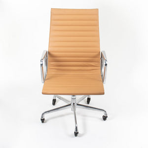 SOLD 2010s Eames Aluminum Group Executive Chair by Charles and Ray Eames for Herman Miller in Tan Leather