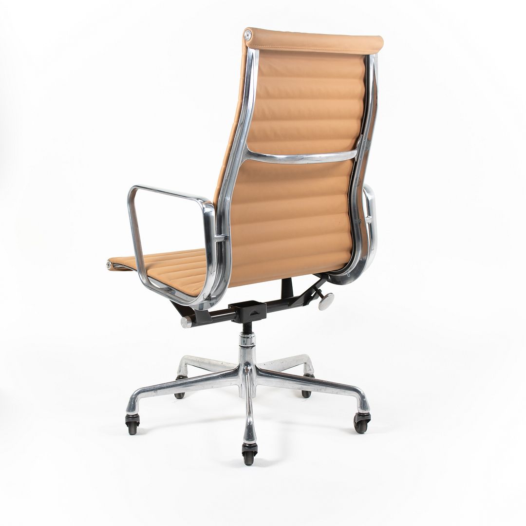 SOLD 2010s Eames Aluminum Group Executive Chair by Charles and Ray Eames for Herman Miller in Tan Leather