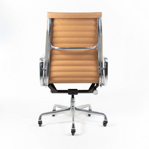 SOLD 2010s Eames Aluminum Group Executive Chair by Charles and Ray Eames for Herman Miller in Tan Leather