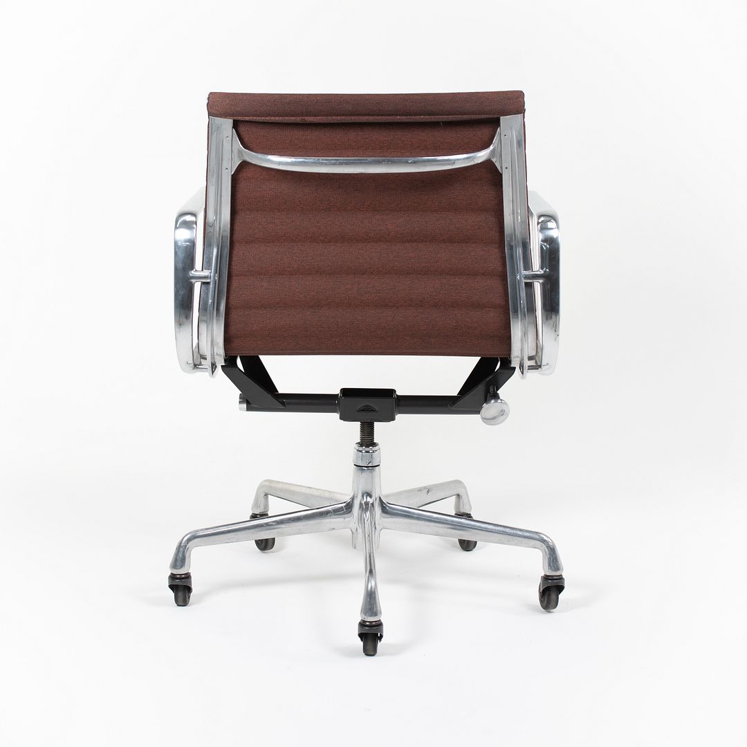 2010s Eames Aluminum Group Management Chair by Charles and Ray Eames for Herman Miller in Brown Fabric