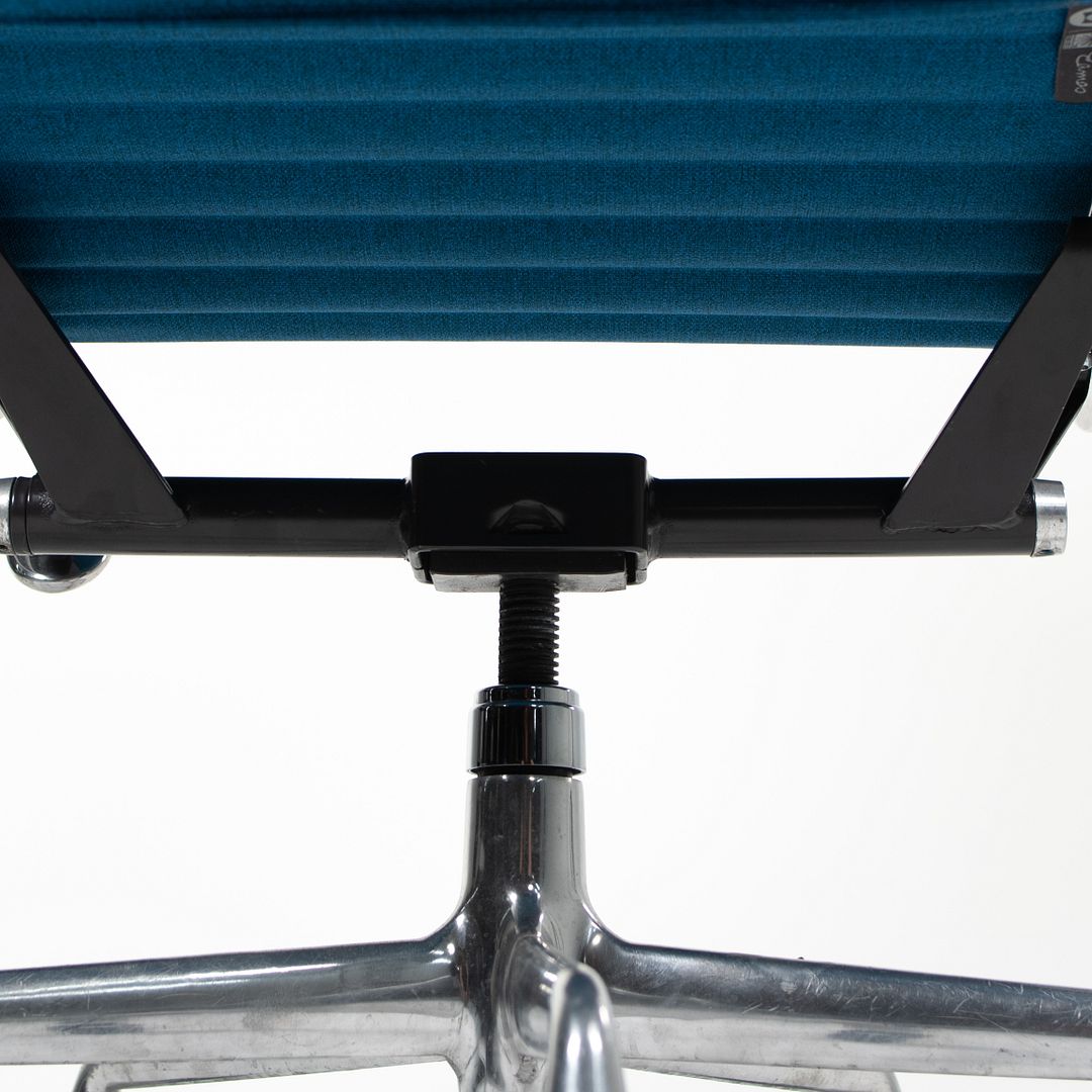 SOLD 2010s Eames Aluminum Group Management Chair by Charles and Ray Eames for Herman Miller in Blue Fabric