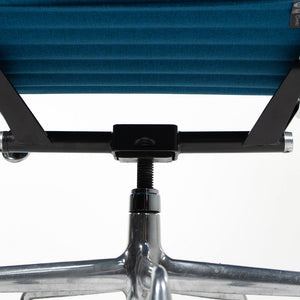 SOLD 2010s Eames Aluminum Group Management Chair by Charles and Ray Eames for Herman Miller in Blue Fabric