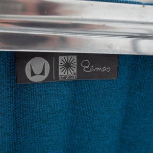 SOLD 2010s Eames Aluminum Group Management Chair by Charles and Ray Eames for Herman Miller in Blue Fabric