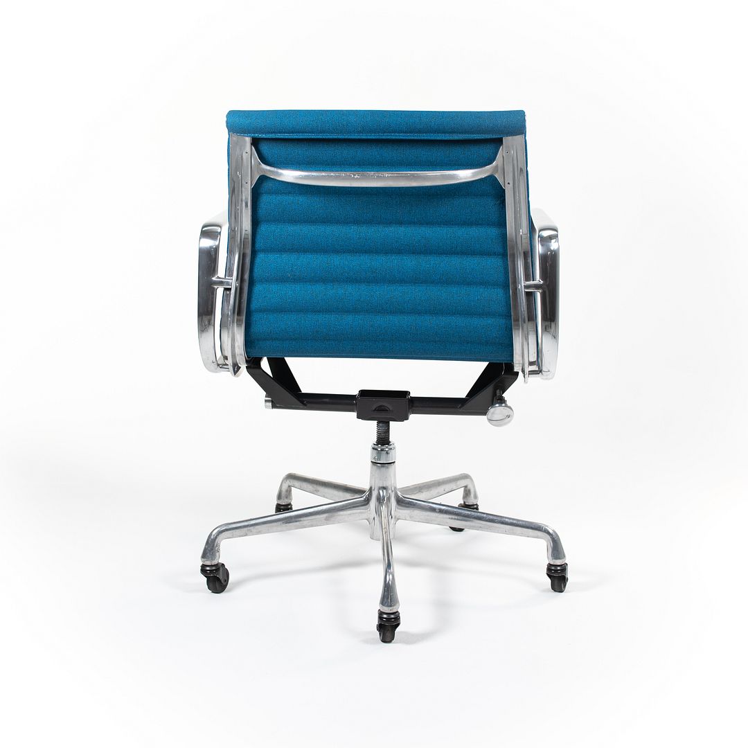 SOLD 2010s Eames Aluminum Group Management Chair by Charles and Ray Eames for Herman Miller in Blue Fabric