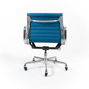 SOLD 2010s Eames Aluminum Group Management Chair by Charles and Ray Eames for Herman Miller in Blue Fabric