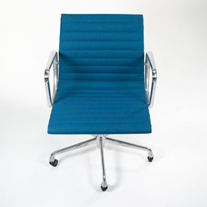 SOLD 2010s Eames Aluminum Group Management Chair by Charles and Ray Eames for Herman Miller in Blue Fabric