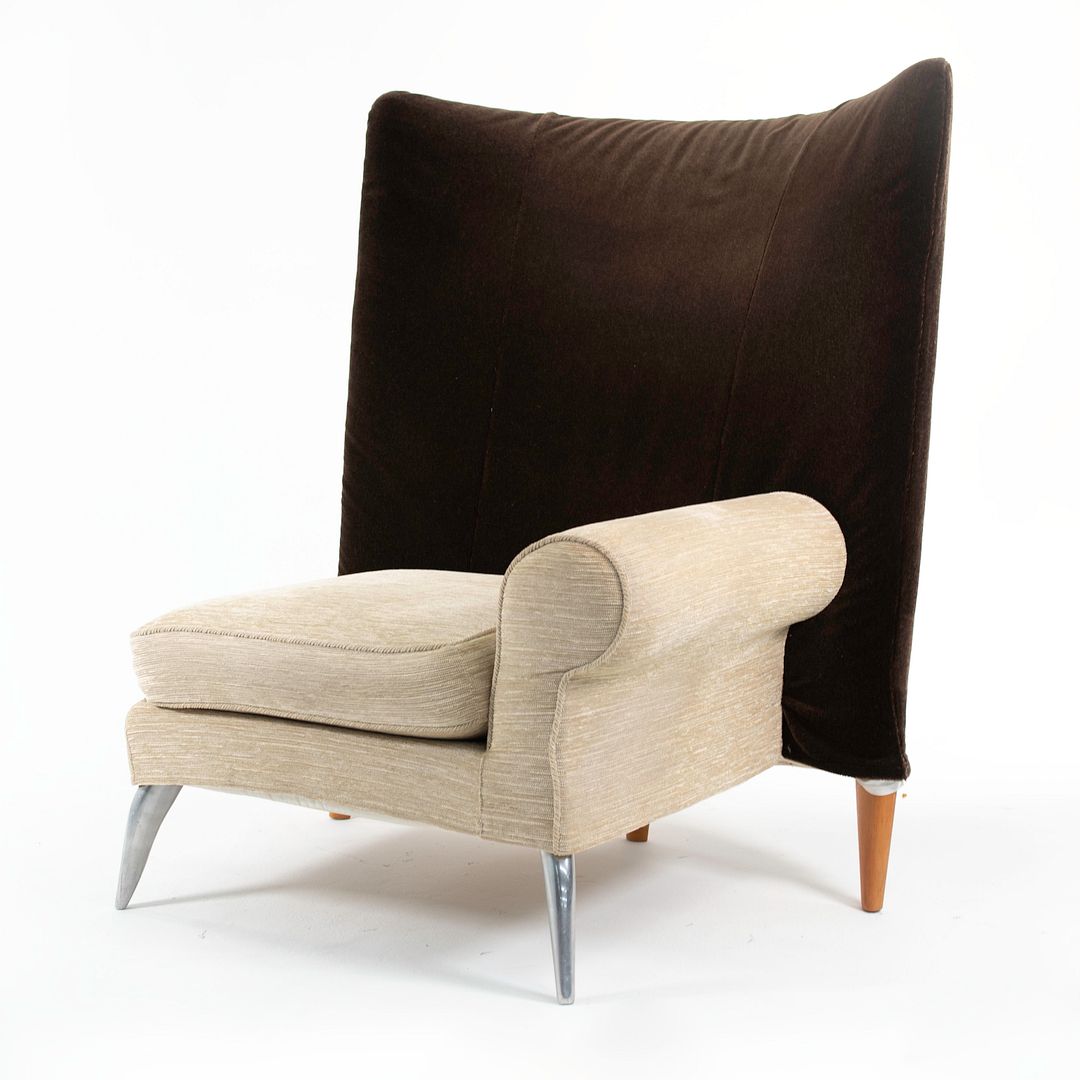 1990s Pair of Royalton Arm Chairs by Philippe Starck for Driade with Fabric Upholstery