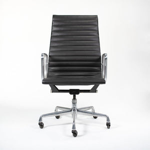 SOLD 2010s Aluminum Group Executive Chair by Charles and Ray Eames for Herman Miller in Black Leather