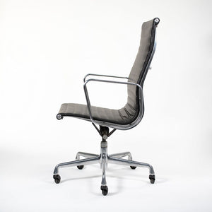 SOLD 2010s Aluminum Group Executive Chair by Charles and Ray Eames for Herman Miller in Black Leather