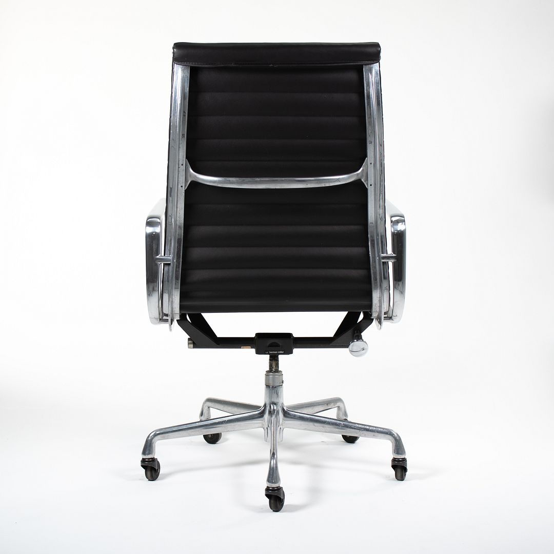 SOLD 2010s Aluminum Group Executive Chair by Charles and Ray Eames for Herman Miller in Black Leather