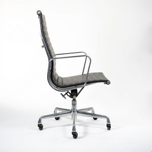SOLD 2010s Aluminum Group Executive Chair by Charles and Ray Eames for Herman Miller in Black Leather