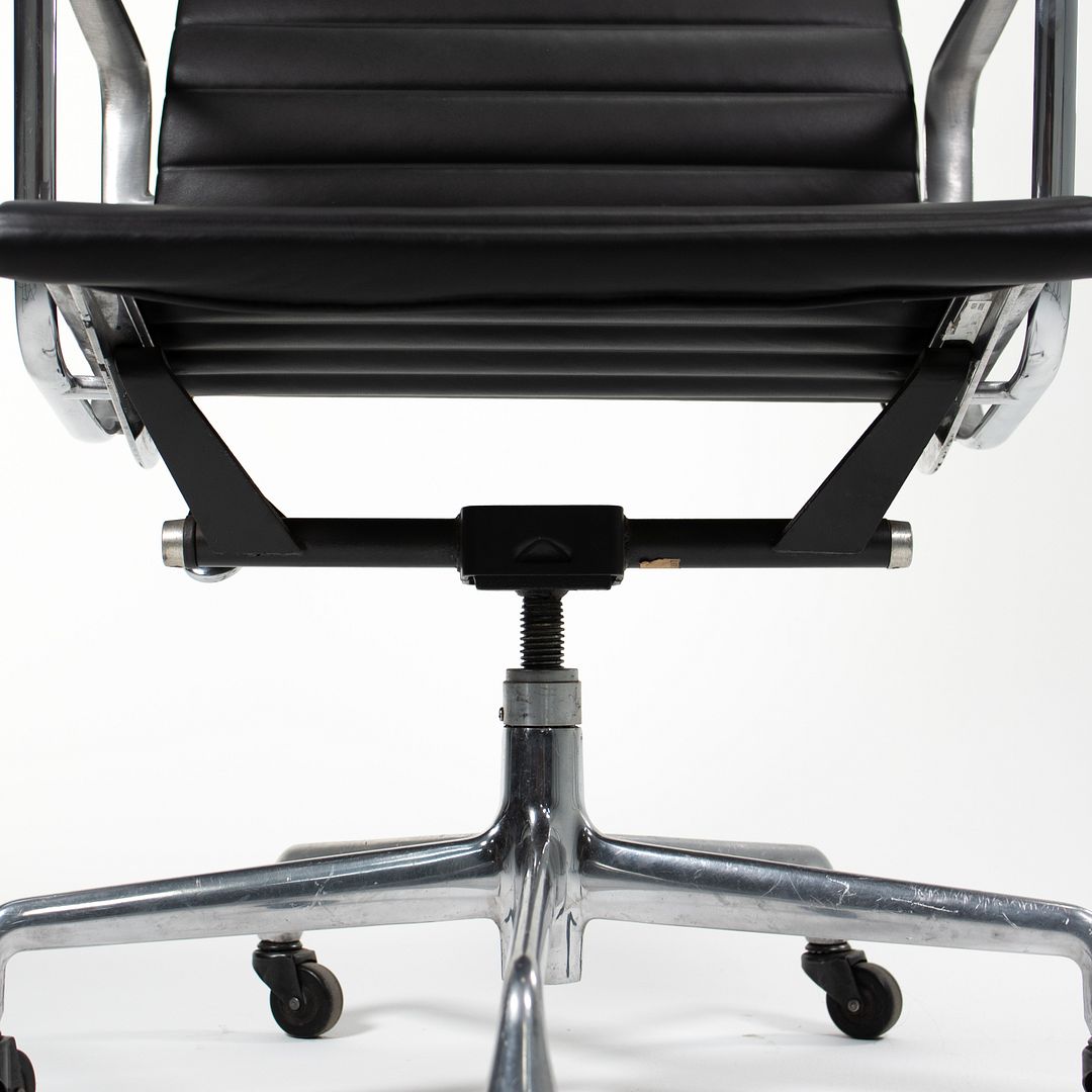 SOLD 2010s Aluminum Group Executive Chair by Charles and Ray Eames for Herman Miller in Black Leather
