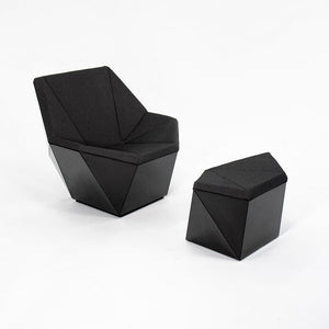 2021 Washington Prism Lounge and Ottoman by David Adjaye for Knoll in Gloss Black