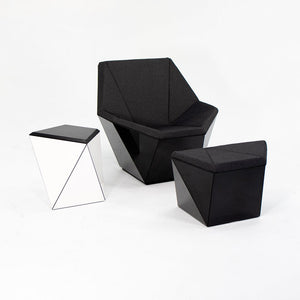 2021 Washington Prism Lounge and Ottoman by David Adjaye for Knoll in Gloss Black