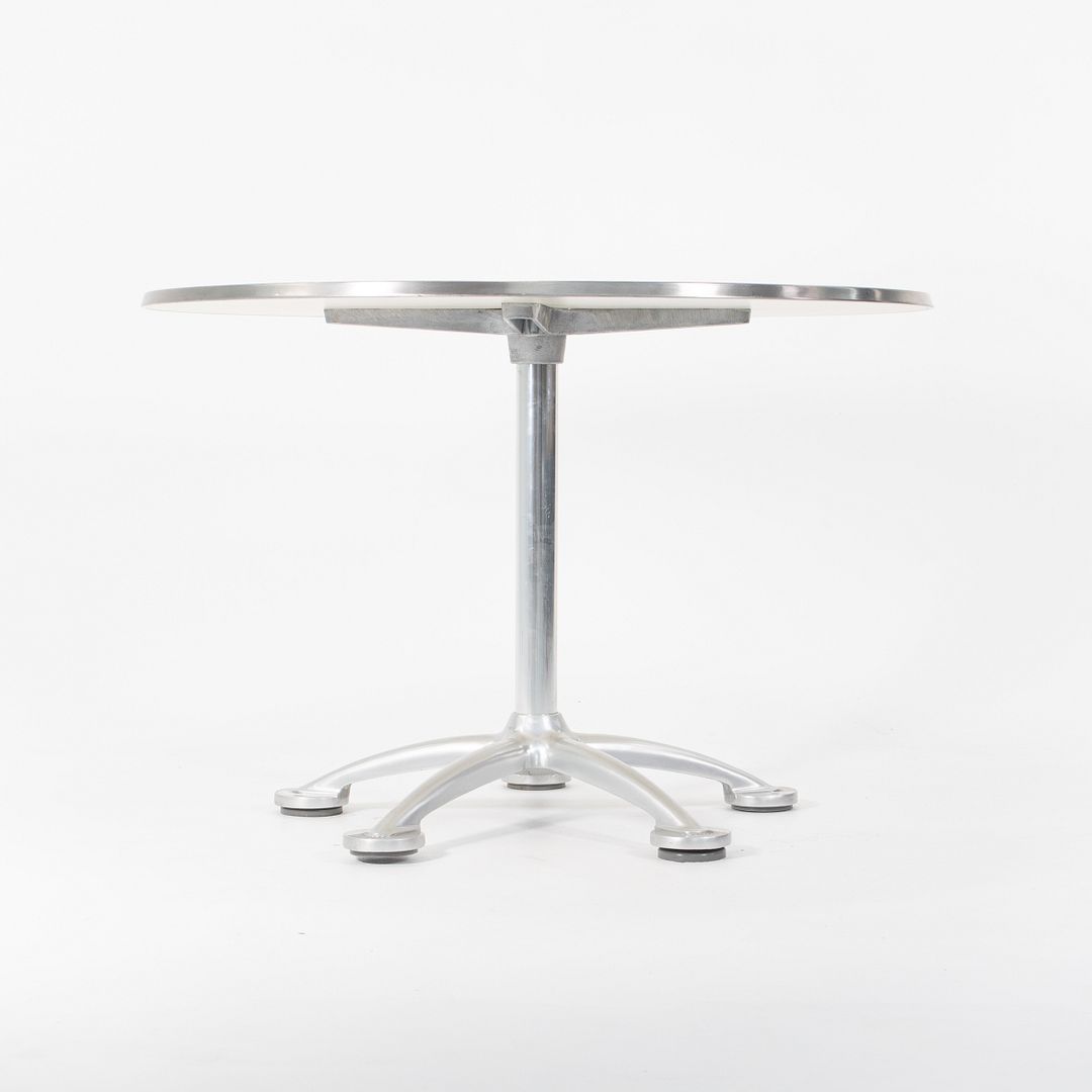 SOLD 2000s Pensi Outdoor Table by Jorge Pensi for Knoll in Aluminum with Stainless Steel Disk Top