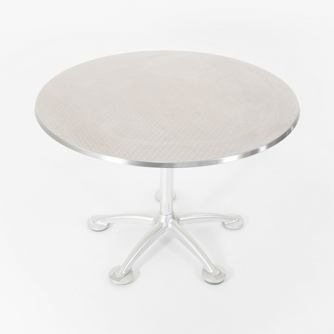 SOLD 2000s Pensi Outdoor Table by Jorge Pensi for Knoll in Aluminum with Stainless Steel Disk Top