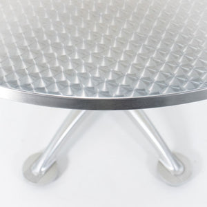 SOLD 2000s Pensi Outdoor Table by Jorge Pensi for Knoll in Aluminum with Stainless Steel Disk Top